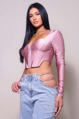 Long Sleeve Corset Top - Fit Me For 20