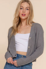 Long slv v-neck sweater cardigan - Fit Me For 20