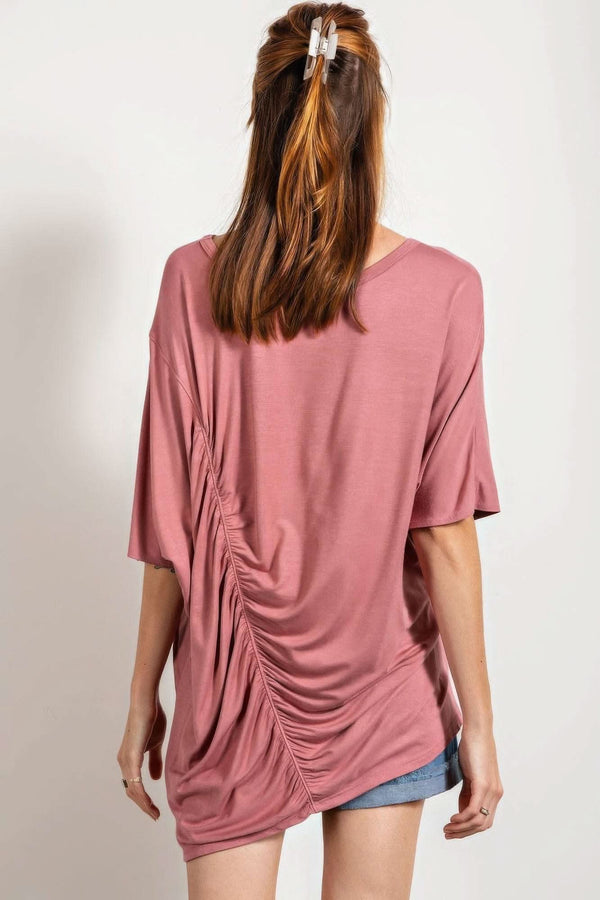 Loose Fit And Ruched Detailing Top - Fit Me For 20