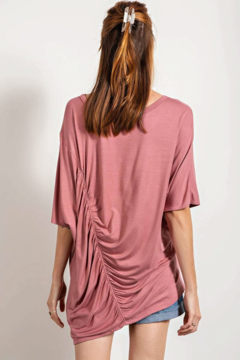 Loose Fit And Ruched Detailing Top - Fit Me For 20