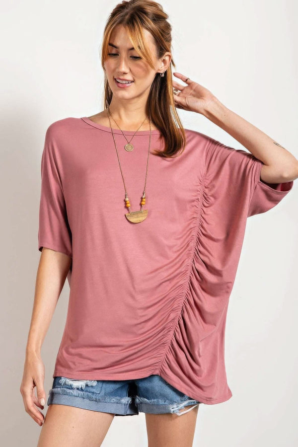 Loose Fit And Ruched Detailing Top - Fit Me For 20