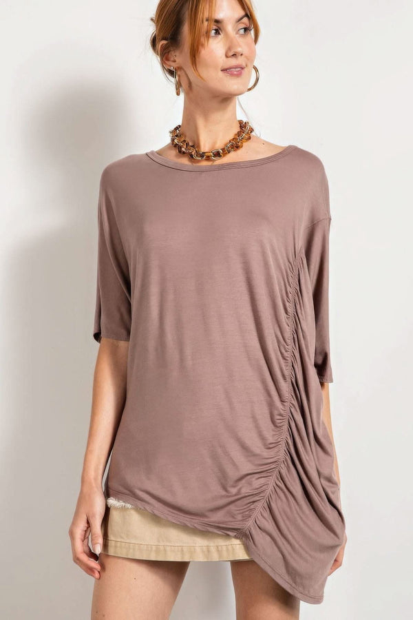 Loose Fit And Ruched Detailing Top - Fit Me For 20