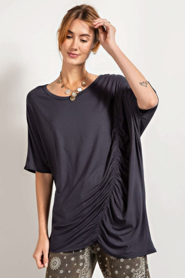 Loose Fit And Ruched Detailing Top - Fit Me For 20