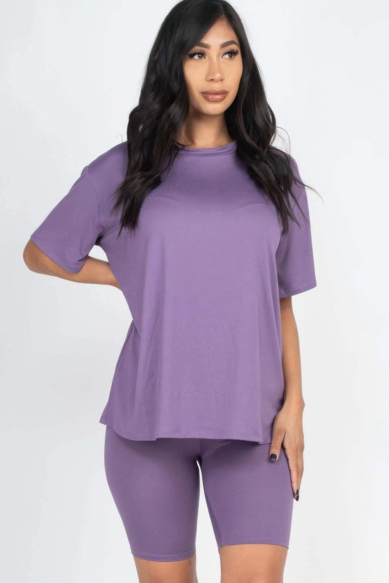 Loose Fit Top & Biker Shorts Set - Fit Me For 20