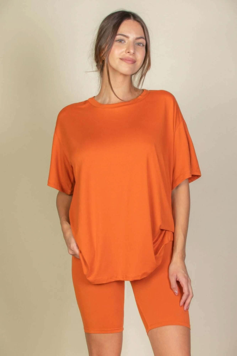 Loose Fit Top & Biker Shorts Set - Fit Me For 20