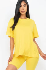 Loose Fit Top & Biker Shorts Set - Fit Me For 20