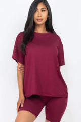 Loose Fit Top & Biker Shorts Set - Fit Me For 20