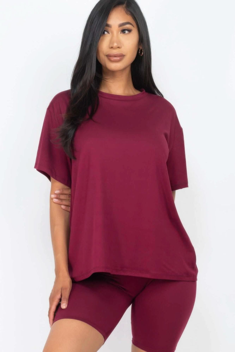 Loose Fit Top & Biker Shorts Set - Fit Me For 20