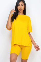 Loose Fit Top & Biker Shorts Set - Fit Me For 20