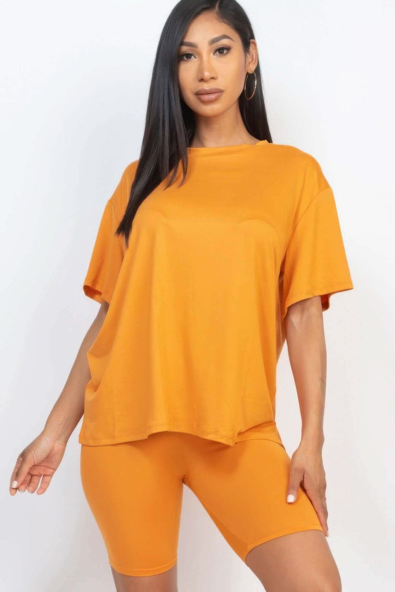Loose Fit Top & Biker Shorts Set - Fit Me For 20
