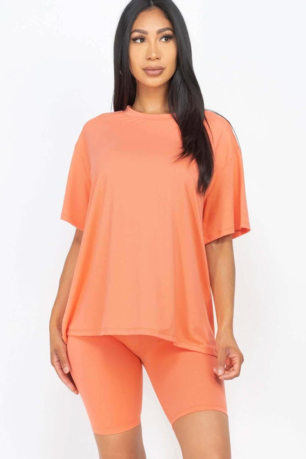 Loose Fit Top & Biker Shorts Set - Fit Me For 20