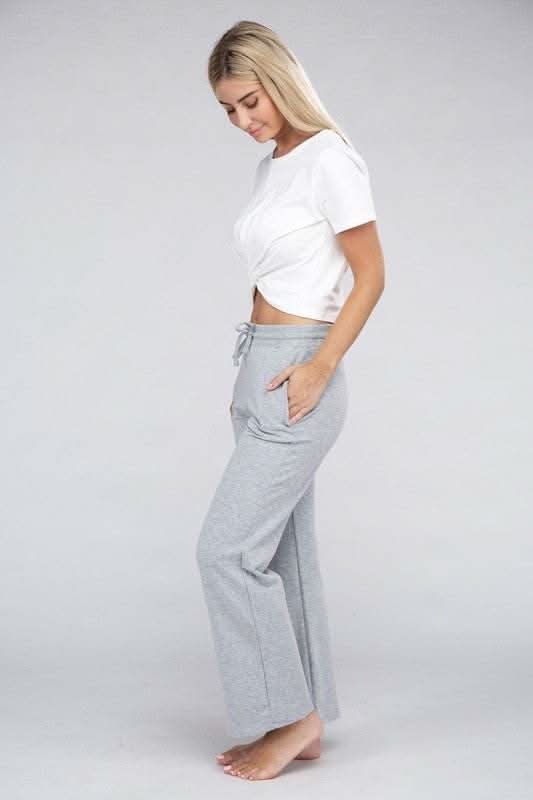 Lounge Wide Pants with Drawstrings - Fit Me For 20