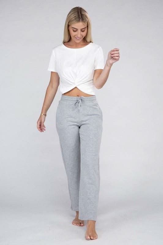 Lounge Wide Pants with Drawstrings - Fit Me For 20