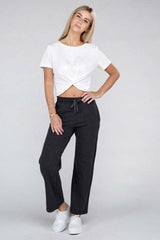 Lounge Wide Pants with Drawstrings - Fit Me For 20