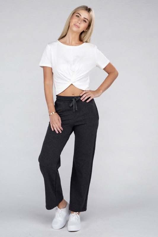 Lounge Wide Pants with Drawstrings - Fit Me For 20