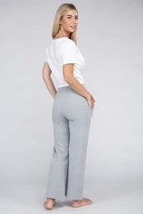 Lounge Wide Pants with Drawstrings - Fit Me For 20