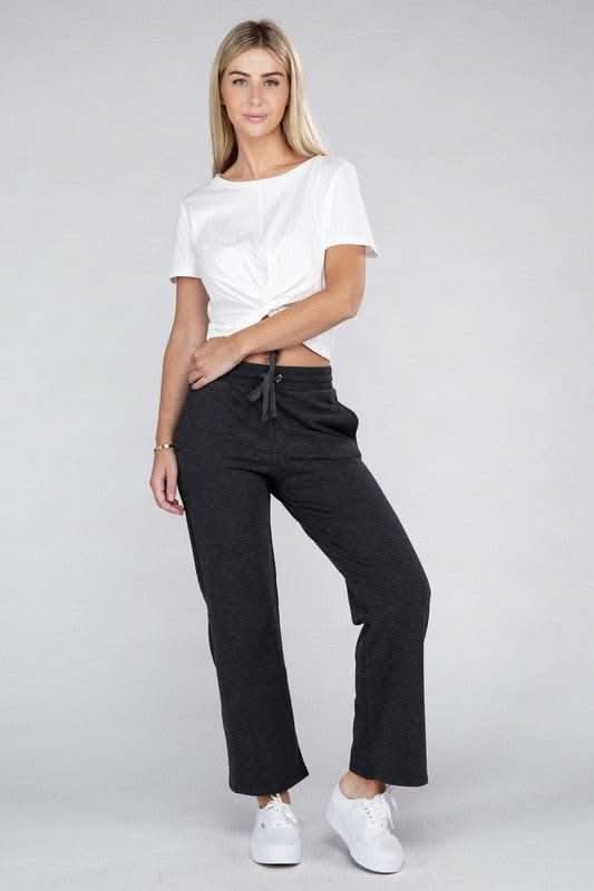 Lounge Wide Pants with Drawstrings - Fit Me For 20