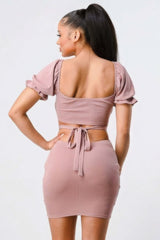 Lux Side Cutout W/ Back Tie Detail Bodycon Dress - Fit Me For 20