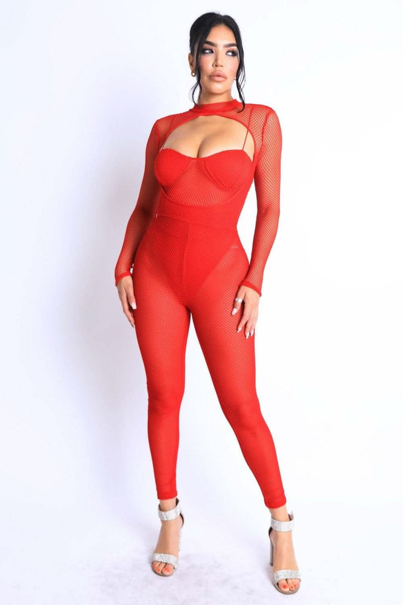 Mesh Crop Jumpsuit Set - Fit Me For 20