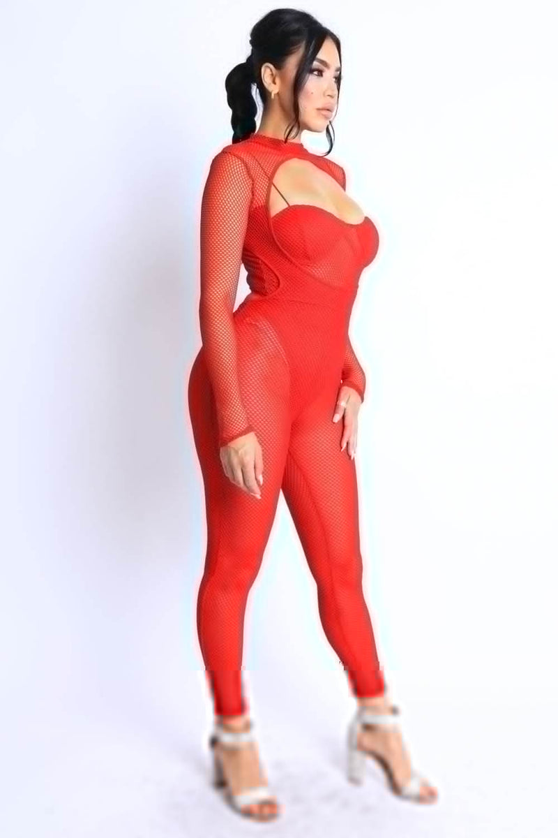Mesh Crop Jumpsuit Set - Fit Me For 20