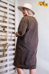 Mineral Washed Loose Fit Dress - Fit Me For 20