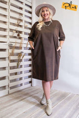 Mineral Washed Loose Fit Dress - Fit Me For 20