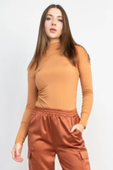 Mock Neck Ruched Solid Top - Fit Me For 20