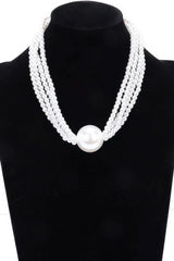 Multi Faux Pearl Chain Necklace - Fit Me For 20