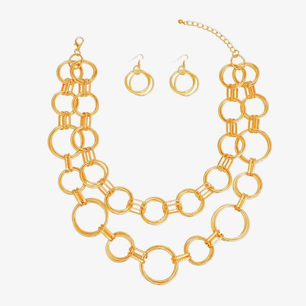 Necklace Gold Linked Rings Chain Set for Women - Fit Me For 20