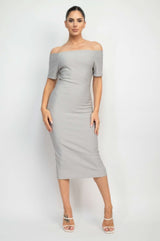 Off Shoulder Zippered Bodycon Dress - Fit Me For 20