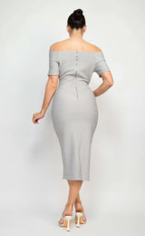 Off Shoulder Zippered Bodycon Dress - Fit Me For 20