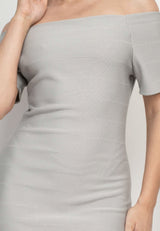 Off Shoulder Zippered Bodycon Dress - Fit Me For 20