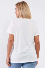 Off-white Admire Print Logo Detail Crew Neck Relaxed Fit Top - Fit Me For 20