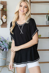 Open Back Wide Sleeve Shorsleeve Top - Fit Me For 20