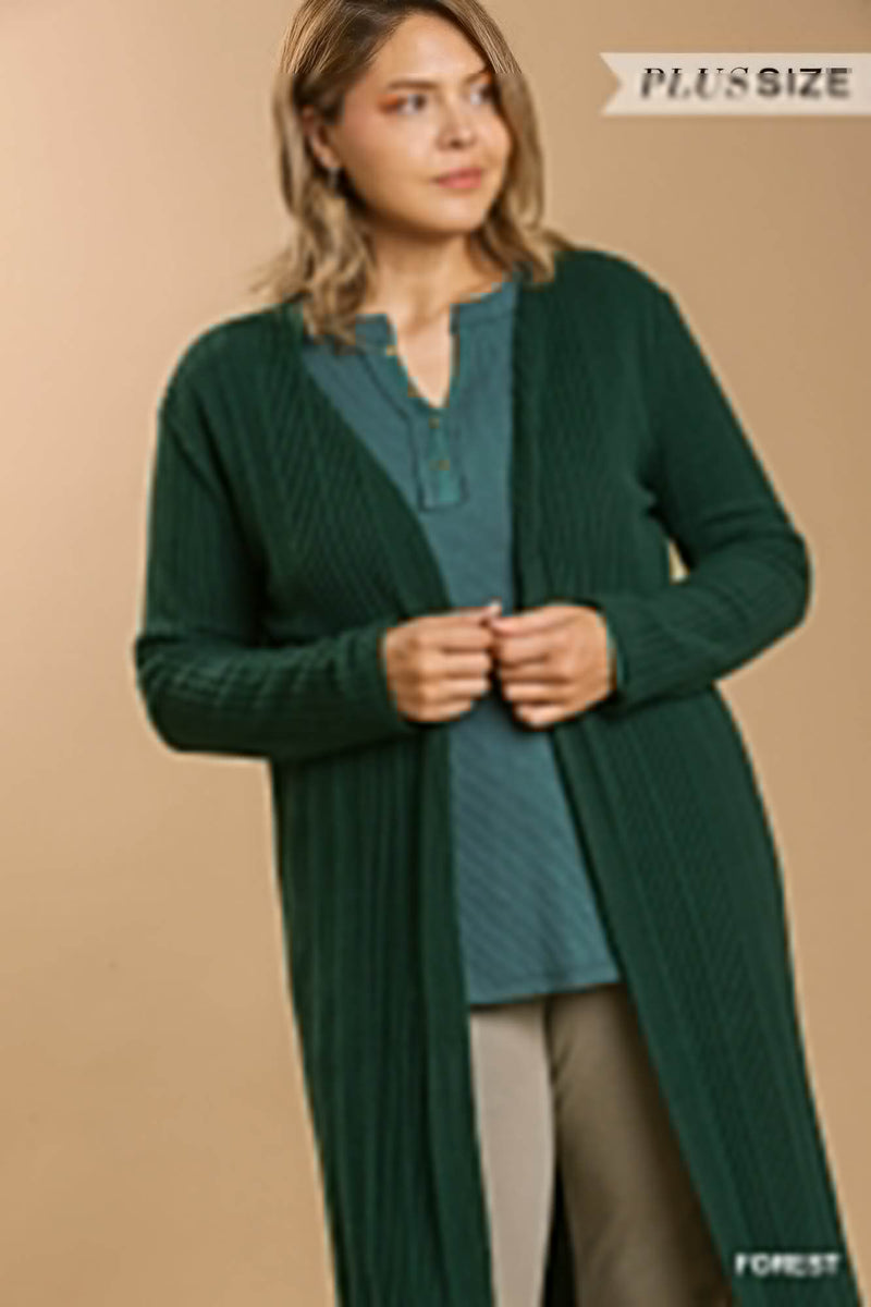 Open Front Long Body Cardigan - Fit Me For 20
