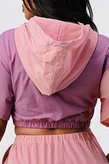 Pants Set In Color Block With Hoodie And Detachable Bottom Part - Fit Me For 20