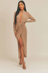 Pecan Brown Open Front Dress - Fit Me For 20