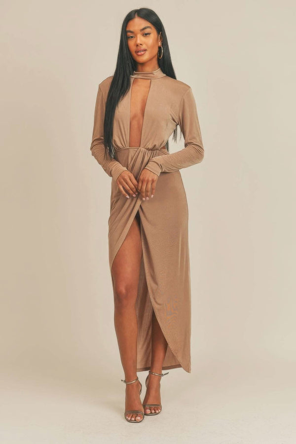 Pecan Brown Open Front Dress - Fit Me For 20