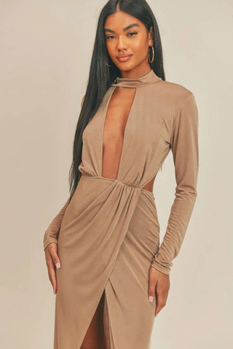 Pecan Brown Open Front Dress - Fit Me For 20