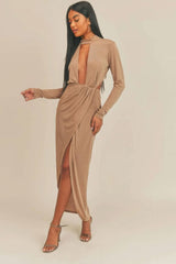 Pecan Brown Open Front Dress - Fit Me For 20