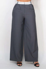 Pleated Double Waistband Pants - Fit Me For 20