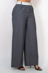 Pleated Double Waistband Pants - Fit Me For 20