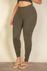 Plus Basic Solid Leggings - Fit Me For 20