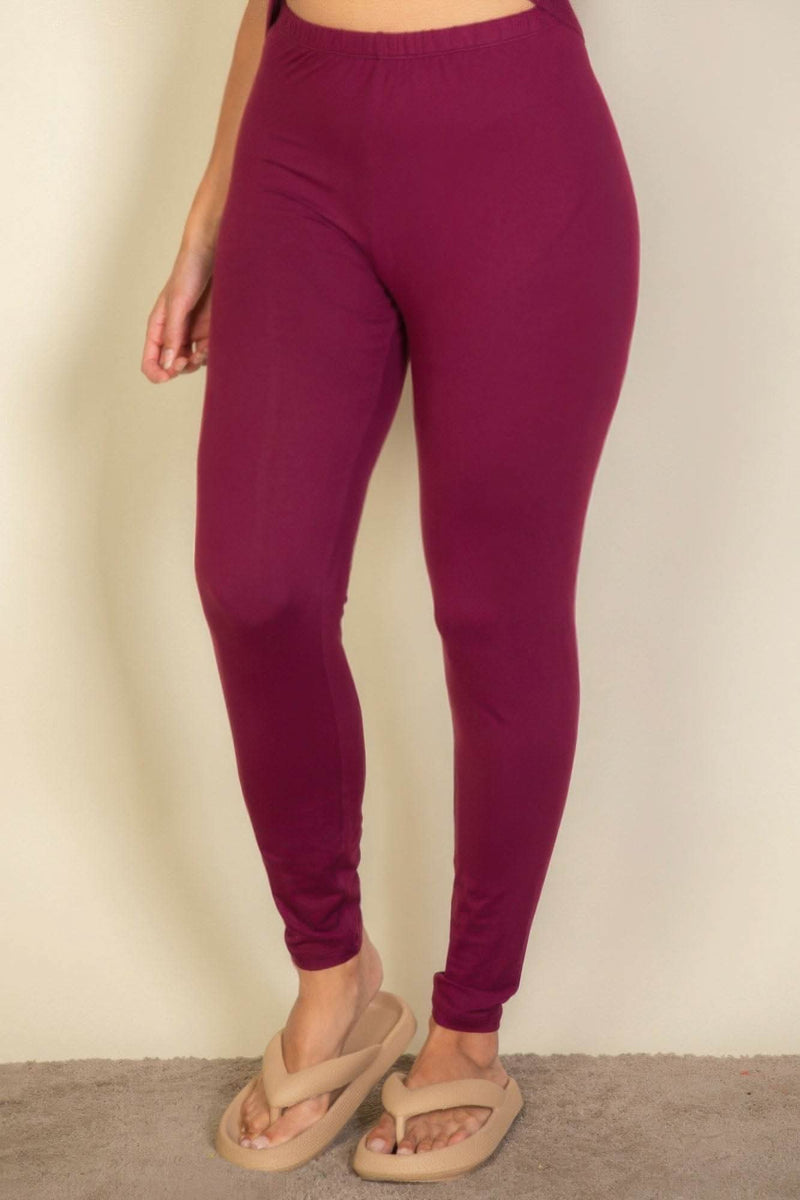 Plus Basic Solid Leggings - Fit Me For 20