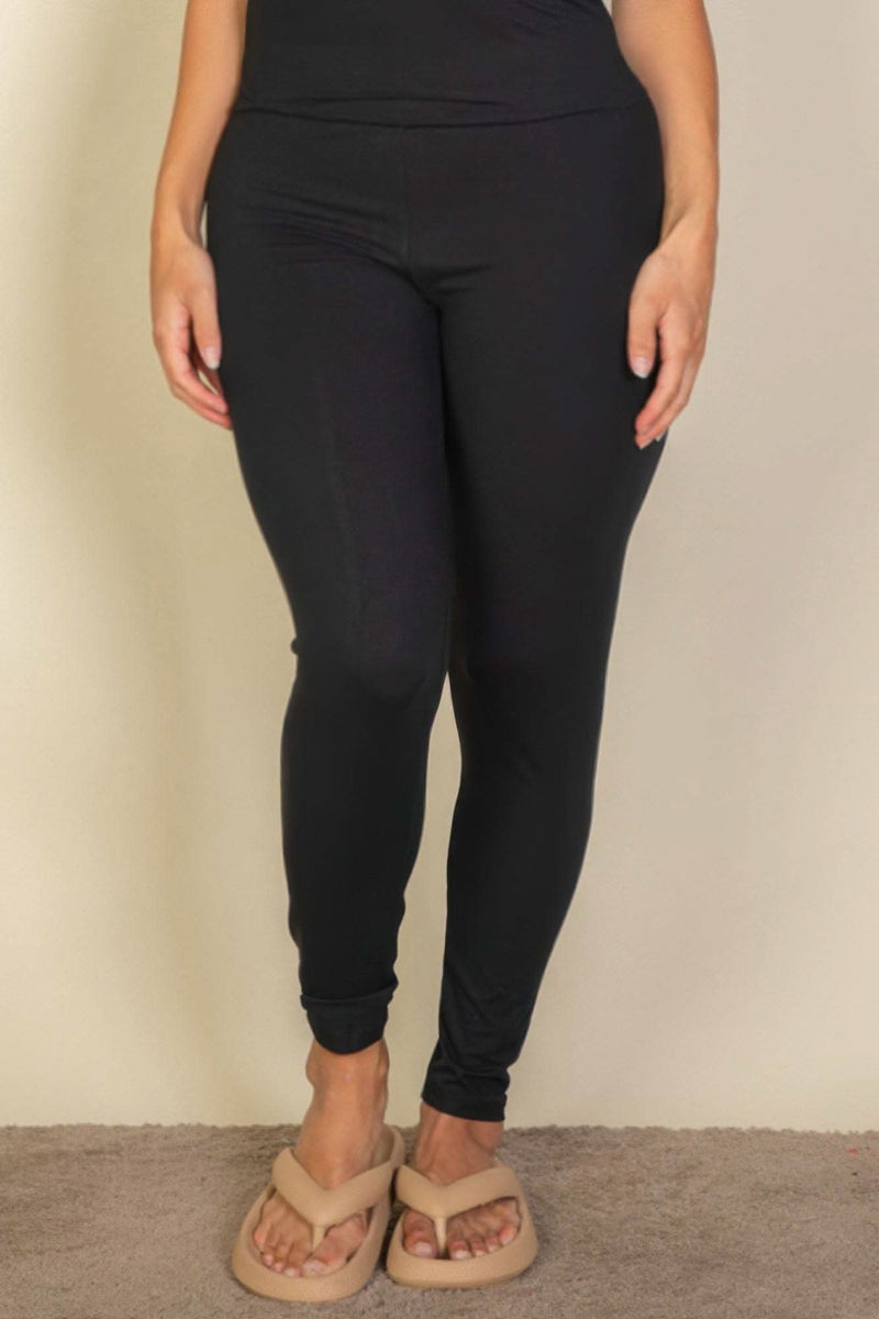 Plus Basic Solid Leggings - Fit Me For 20