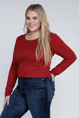 Plus Classic Ribbed Round Neck Long Sleeve - Fit Me For 20