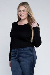 Plus Classic Ribbed Round Neck Long Sleeve - Fit Me For 20