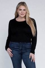 Plus Classic Ribbed Round Neck Long Sleeve - Fit Me For 20