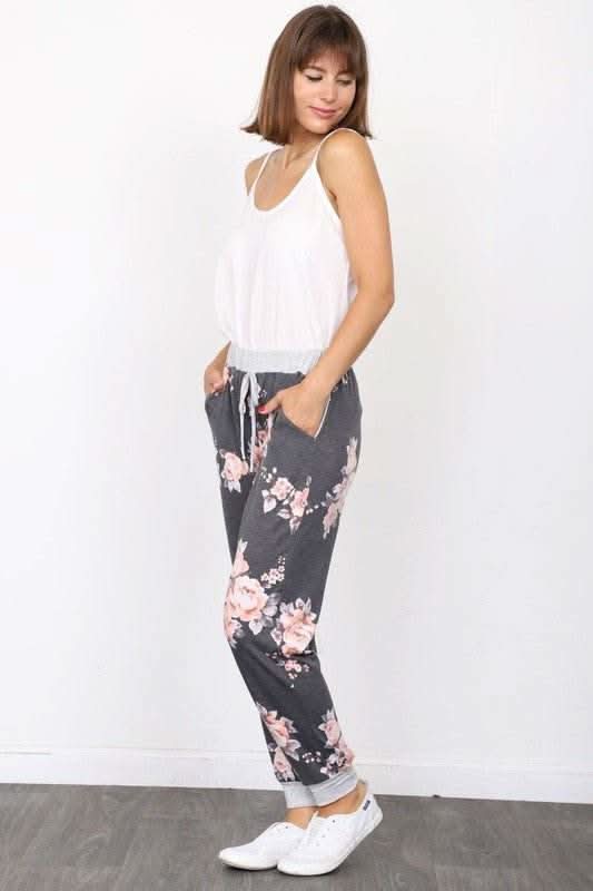 Plus Floral Drawstring Jogger - Fit Me For 20