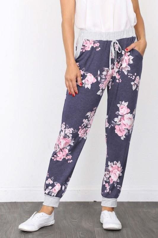 Plus Floral Drawstring Jogger - Fit Me For 20